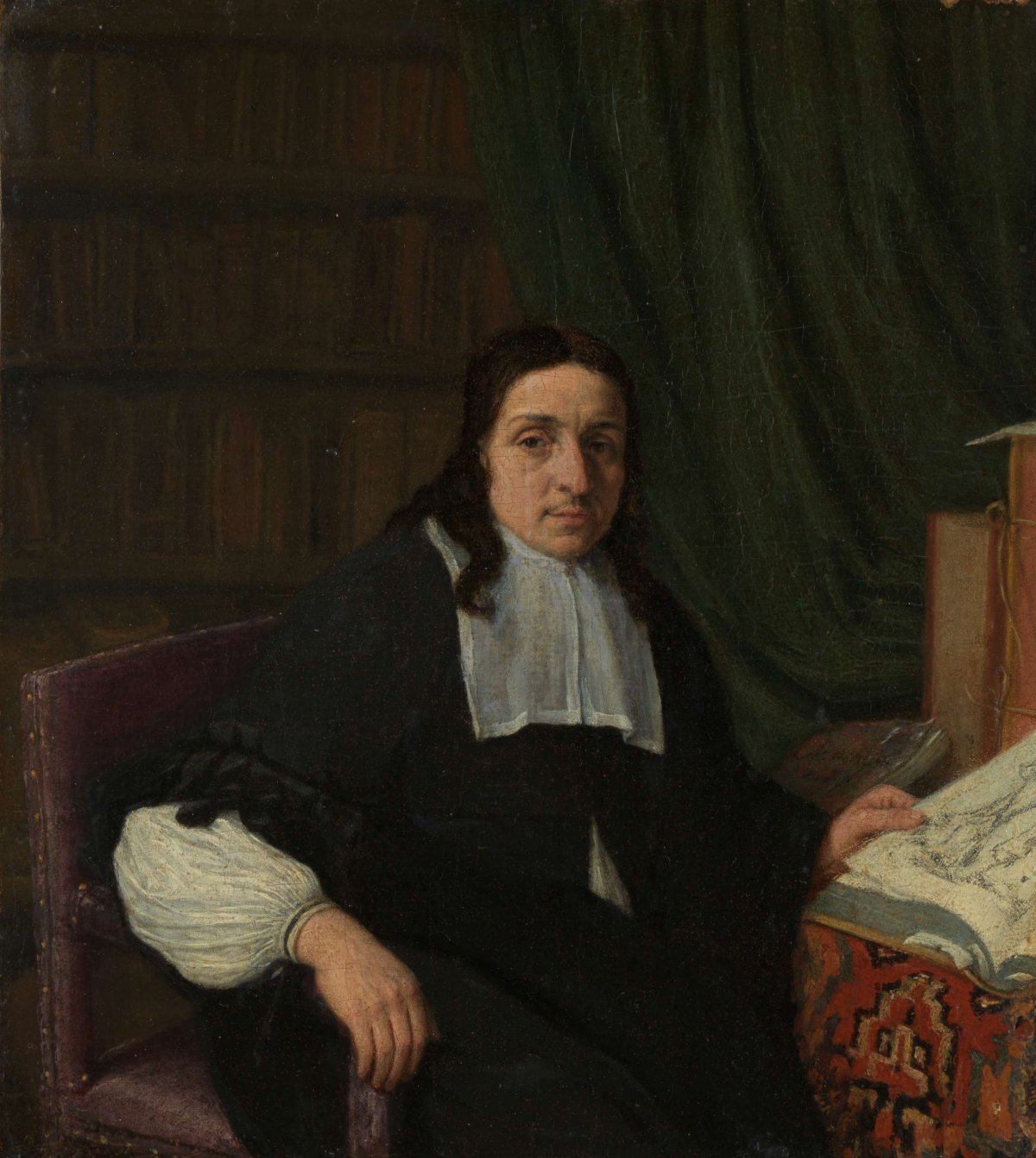 Portrait of a Collector, possibly Constantijn Sennepart (1625-1703), Adriaen van Ostade, c. 1665