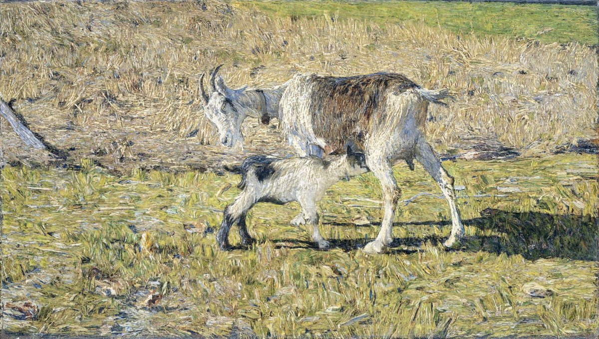 A Goat with her Kid, Giovanni Segantini, 1890