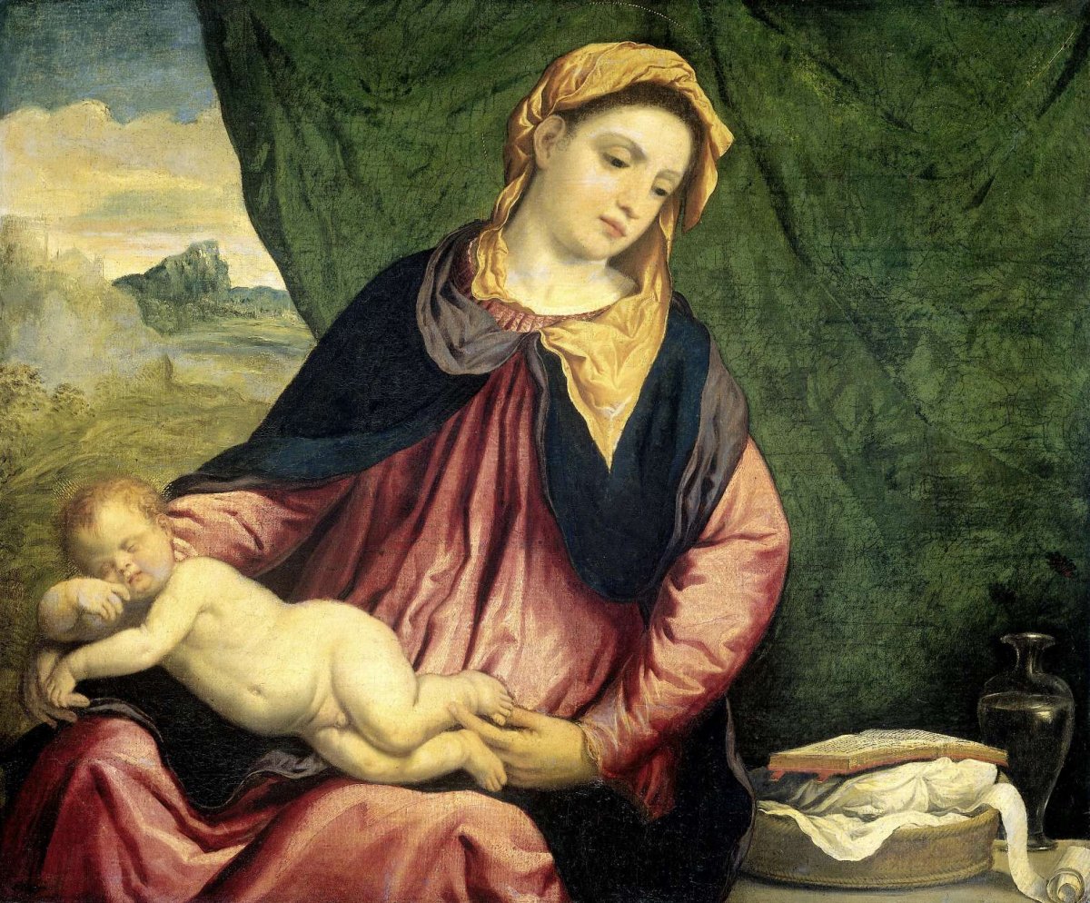 Madonna with Sleeping Child, Paris Bordone, 1540 - 1560