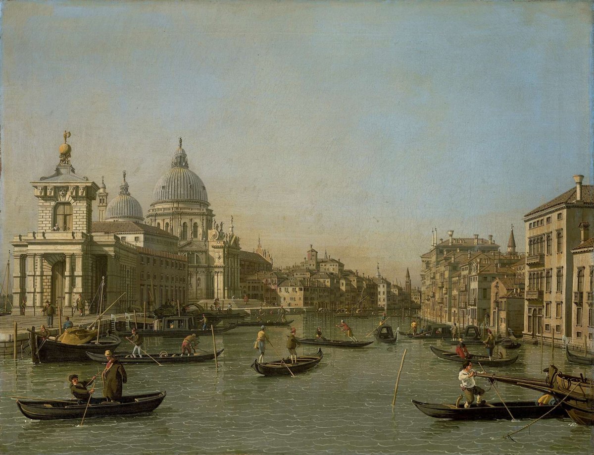 Entrance to the Grand Canal near the Punta della Dogana and Santa Maria della Salute, Canaletto, 1730 - 1745