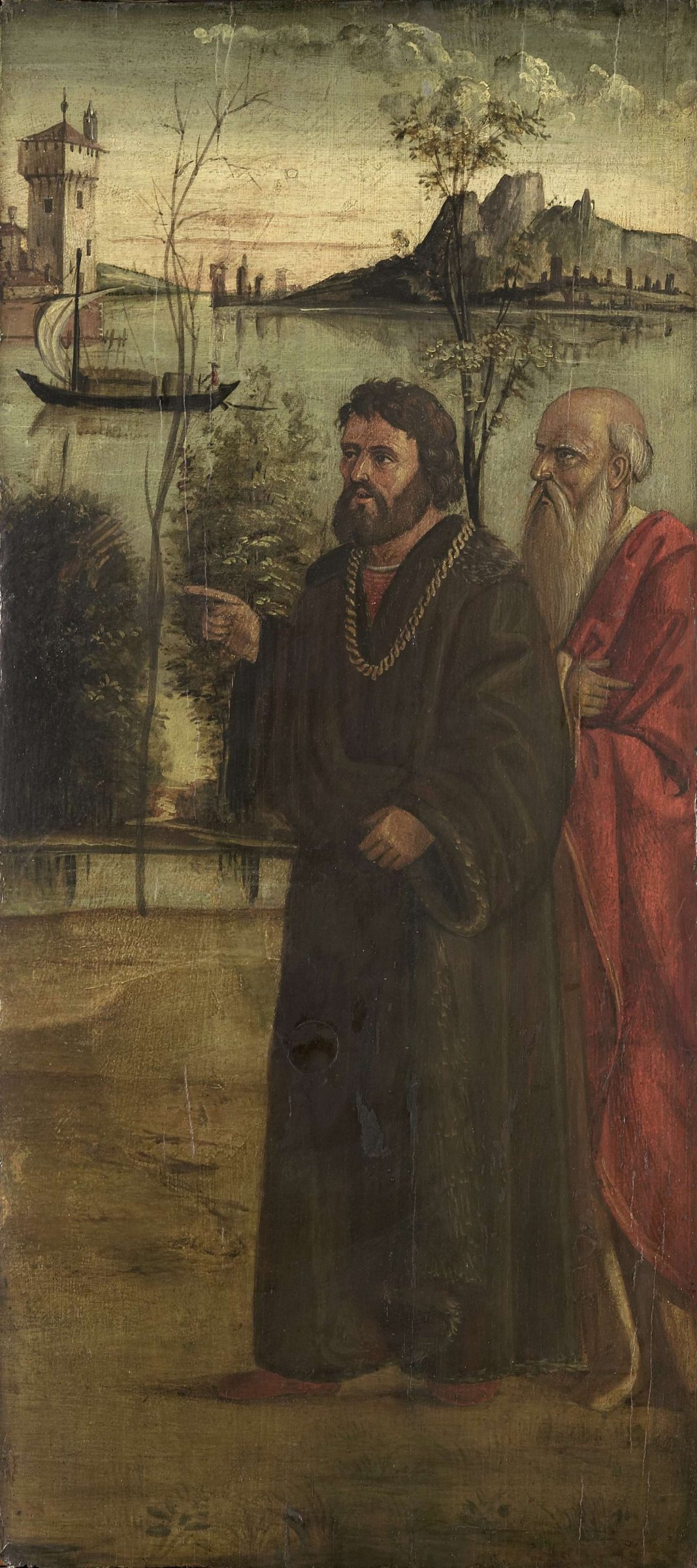 Two Men in a Landscape, anonymous, c. 1500