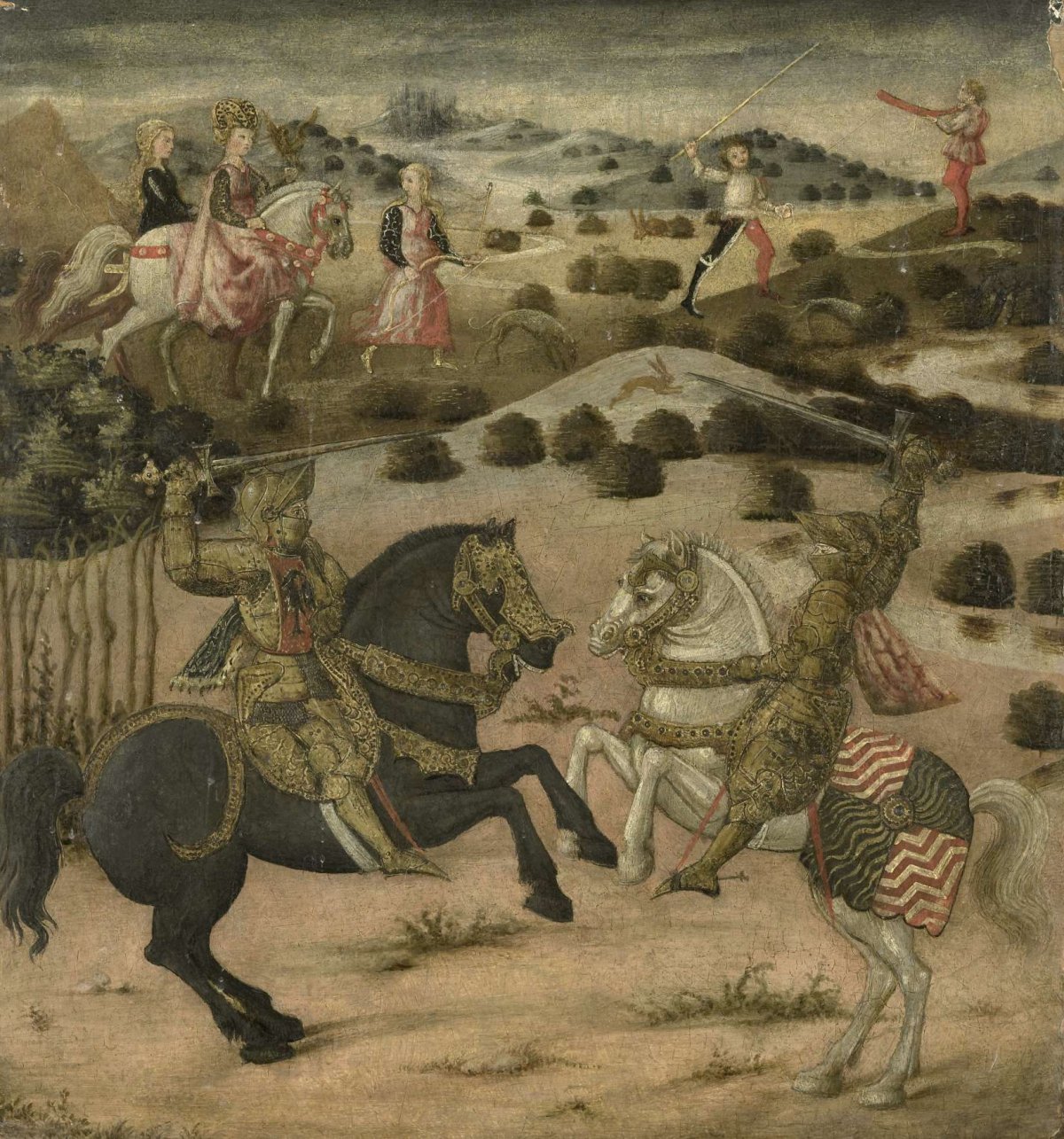 Legend of a Knight (end panel of a cassone), anonymous, 1450 - 1474