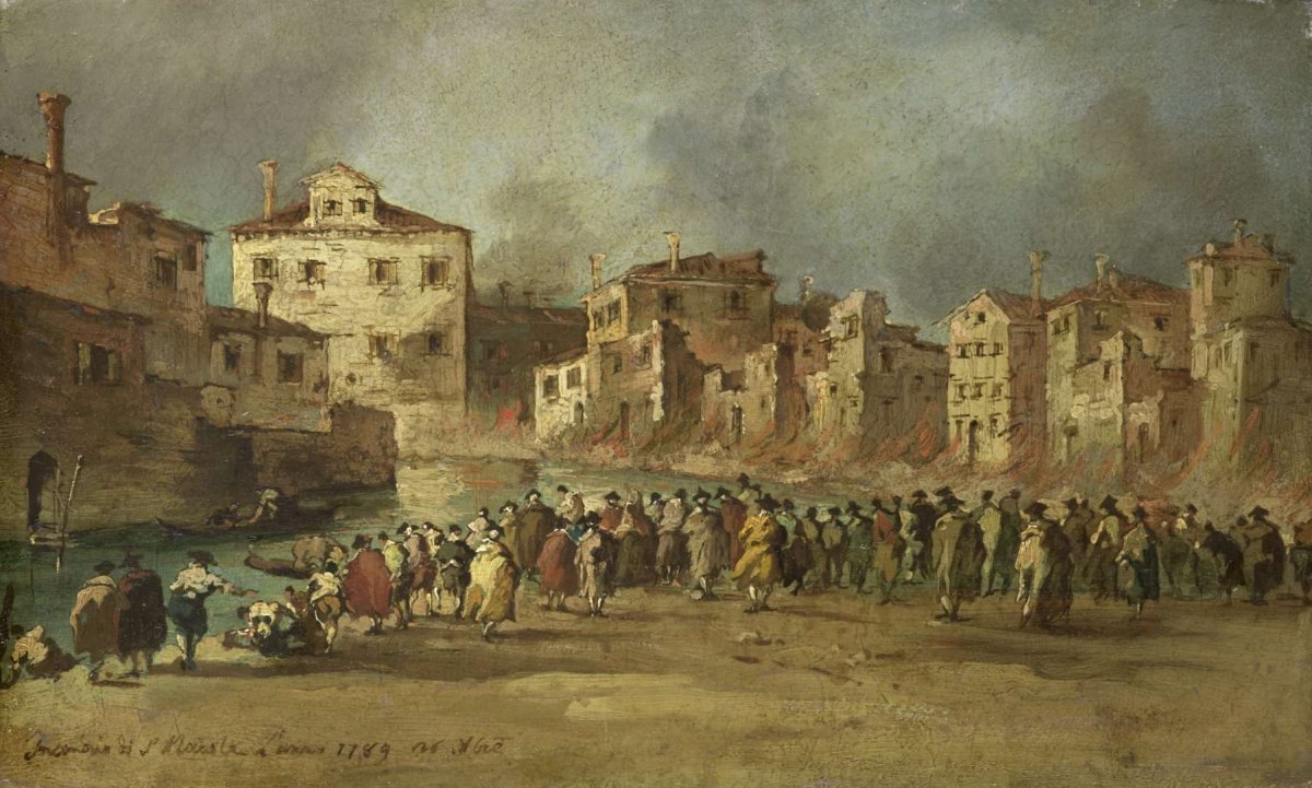 The Fire in the San Marcuola Quarter of Venice, 28 November 1789, Francesco Guardi, 1789 - 1820