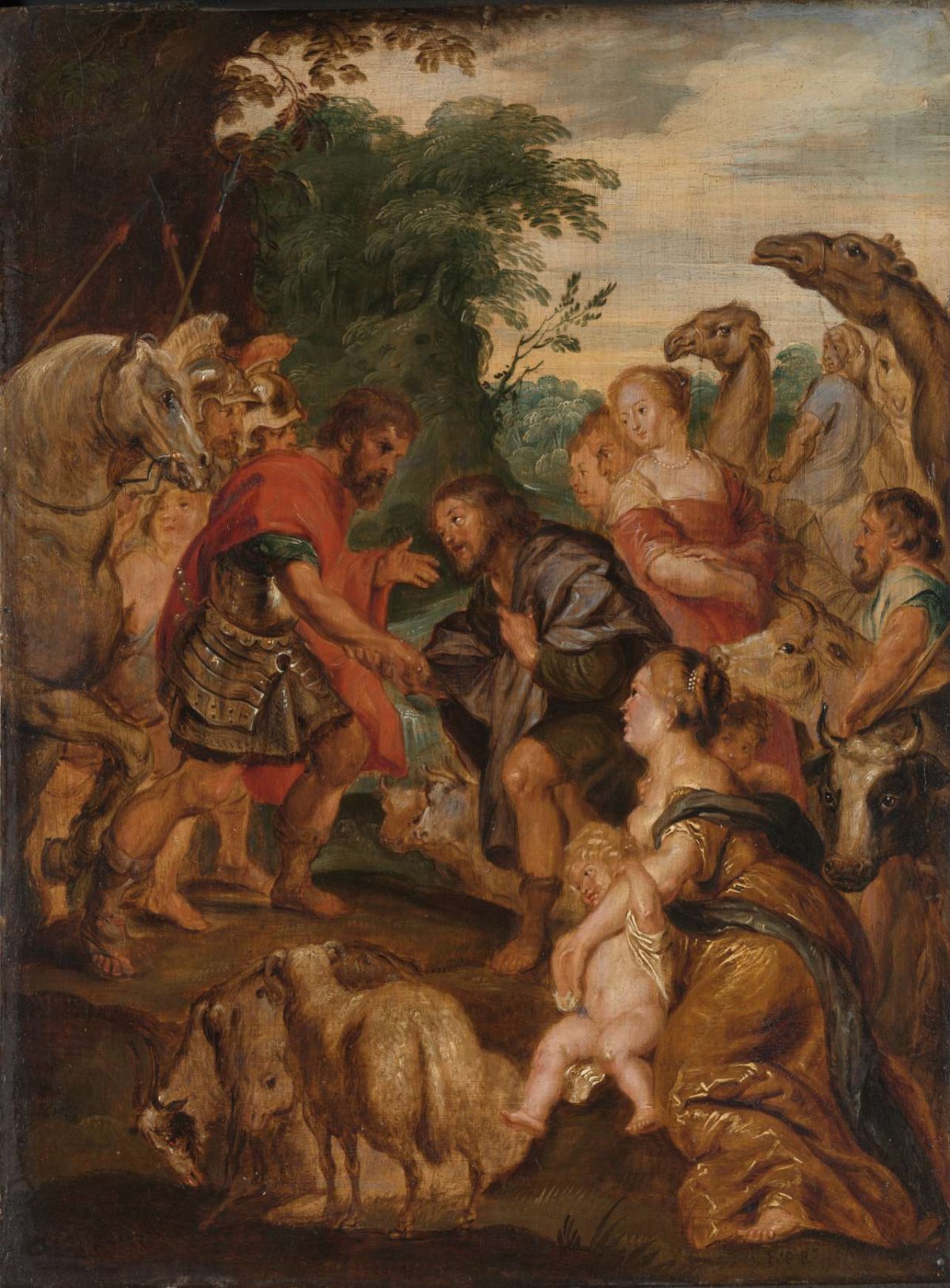 The Reconciliation Between Jacob and Esau, Peter Paul Rubens, c. 1628