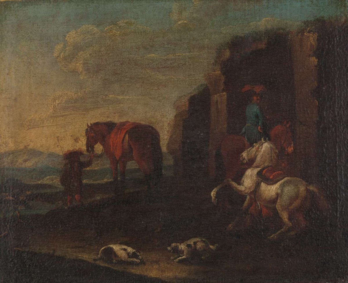 Travellers by a Ruin, anonymous, c. 1700