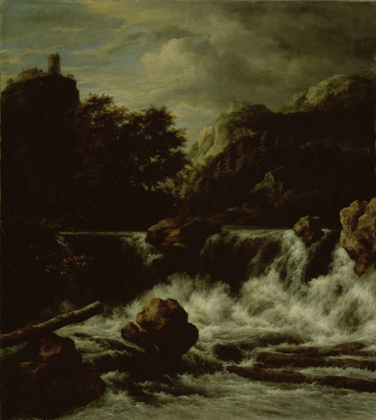 Mountainous Landscape with Waterfall, Jacob Isaacksz van Ruisdael, 1650 - 1682