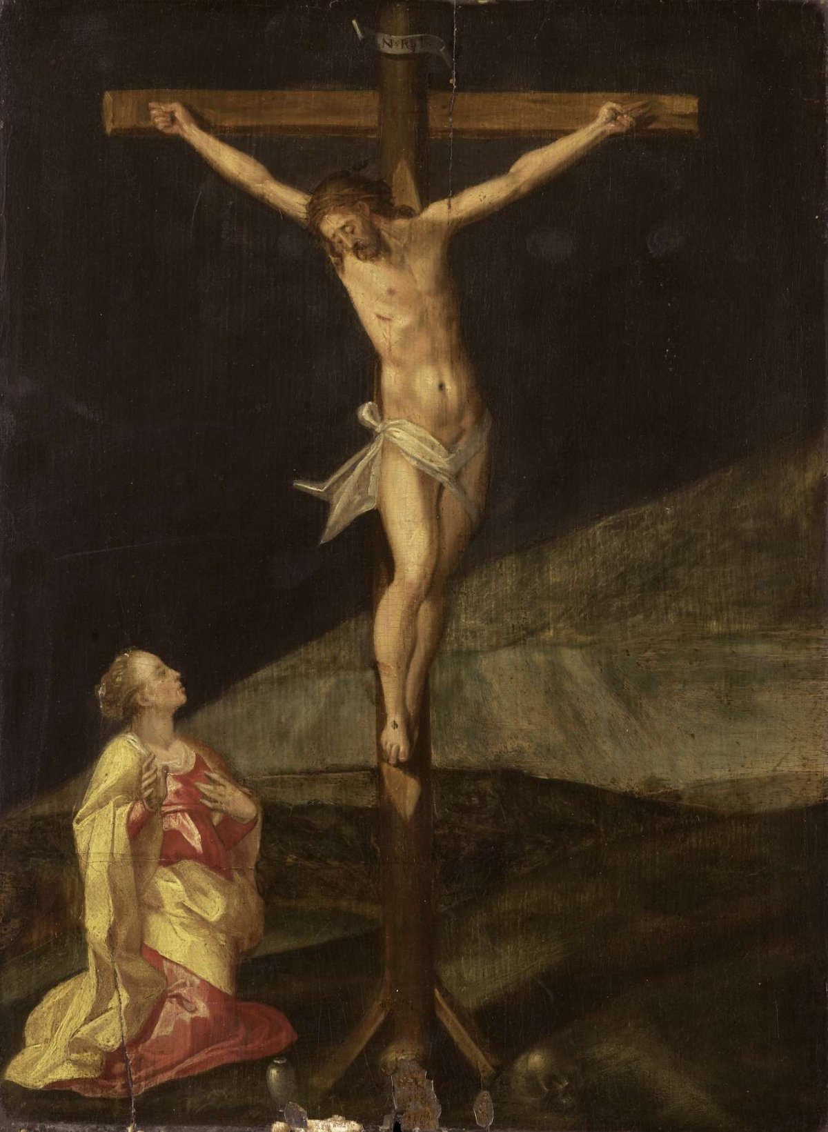Mary Magdalene at the foot of the cross, anonymous, c. 1610