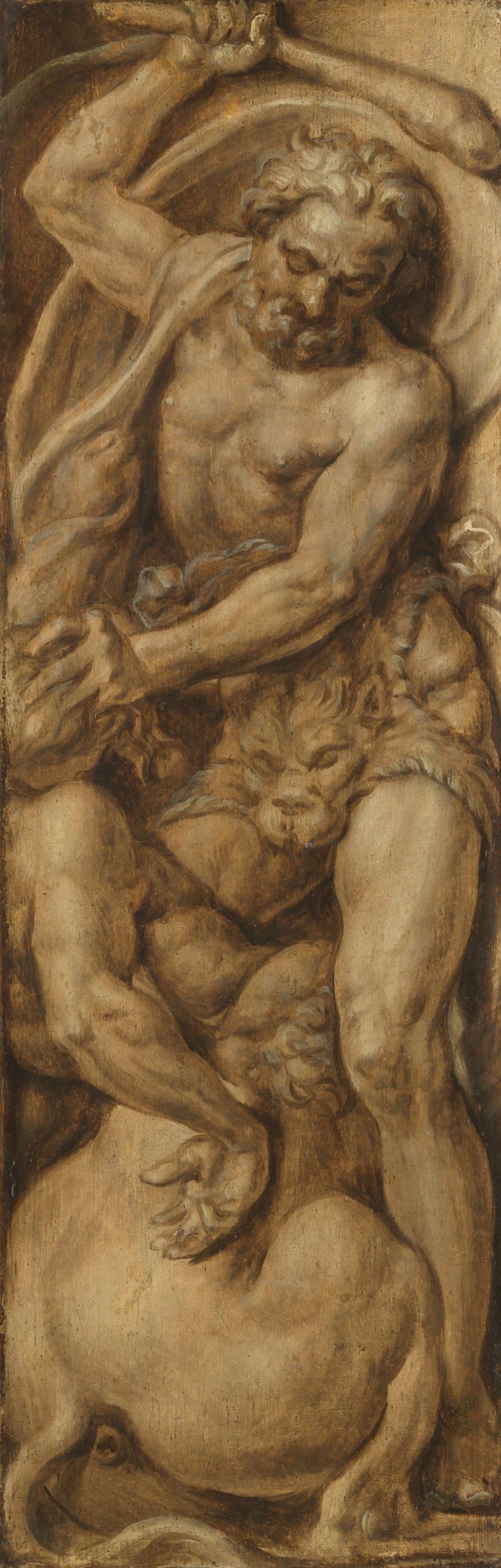 Triumph over Death: Samson Carrying the Gate of Gaza | Hercules Slaying the Centaur Nessus, Maarten van Heemskerck, c. 1550 - c. 1560