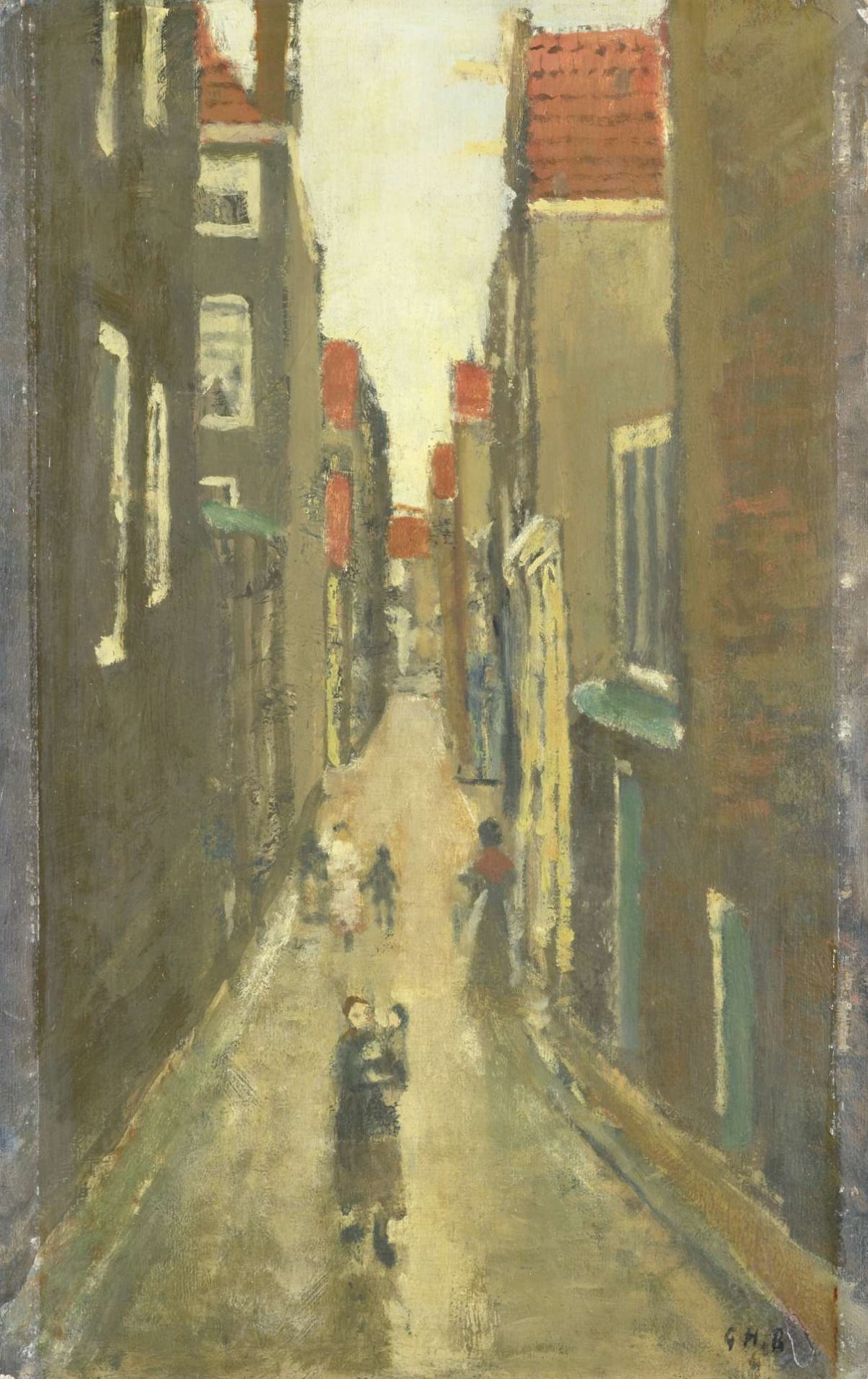 The Baanbrugsteeg looking from the Haarlemmerdijk towards the Vinkenstraat and the Brouwersgracht, George Hendrik Breitner, c. 1905