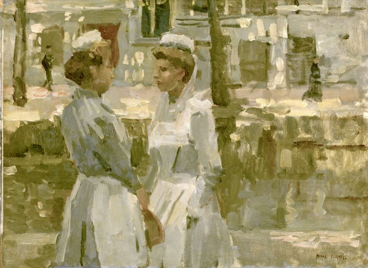 Handmaids on the Leidsegracht, Isaac Israels, c. 1890 - c. 1900