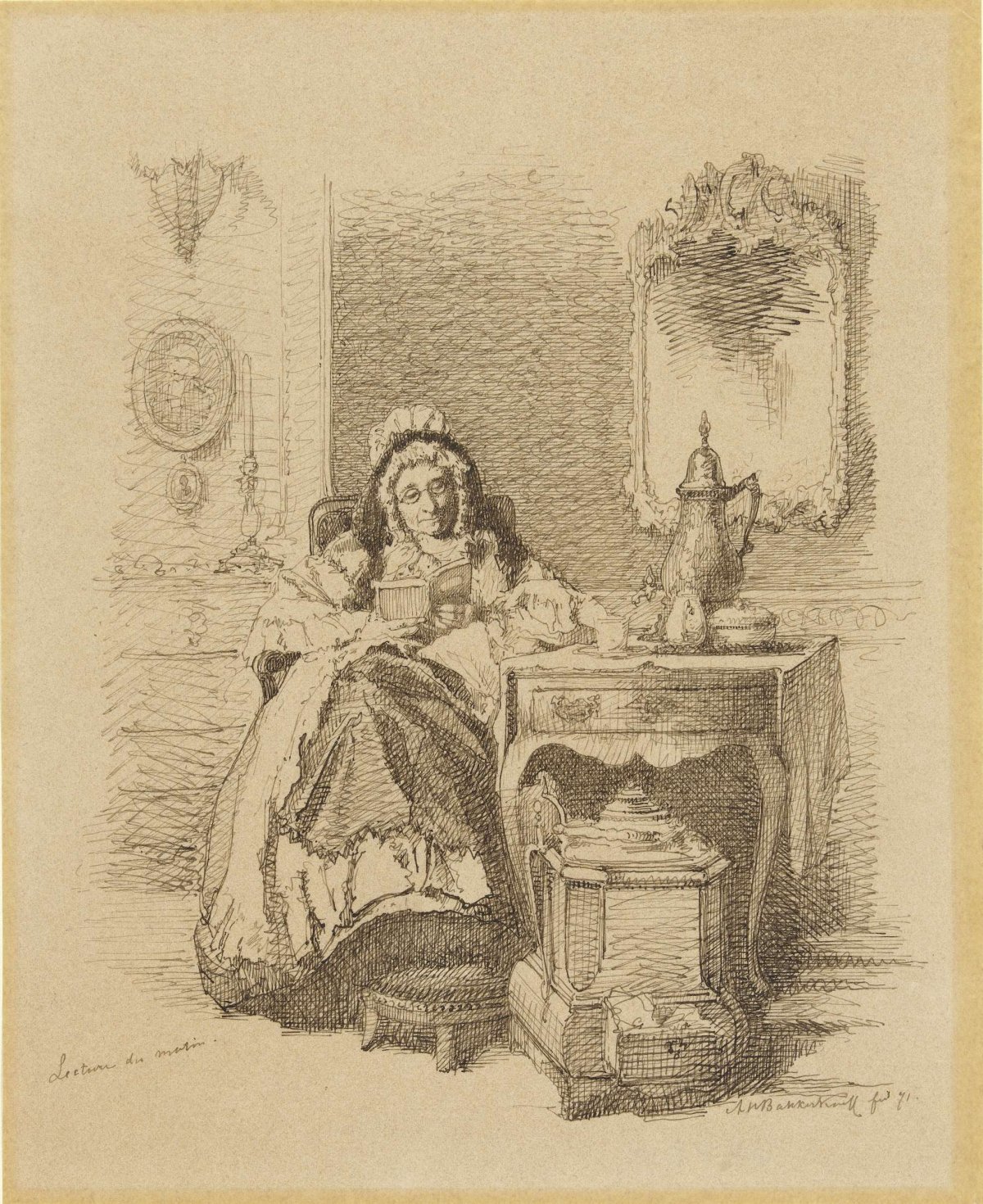 Reading old lady, Alexander Hugo Bakker Korff, 1871