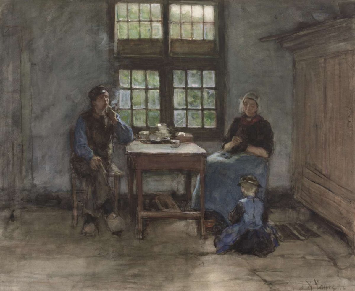 Larens binnenhuis, Anton Mauve, 1848 - 1888