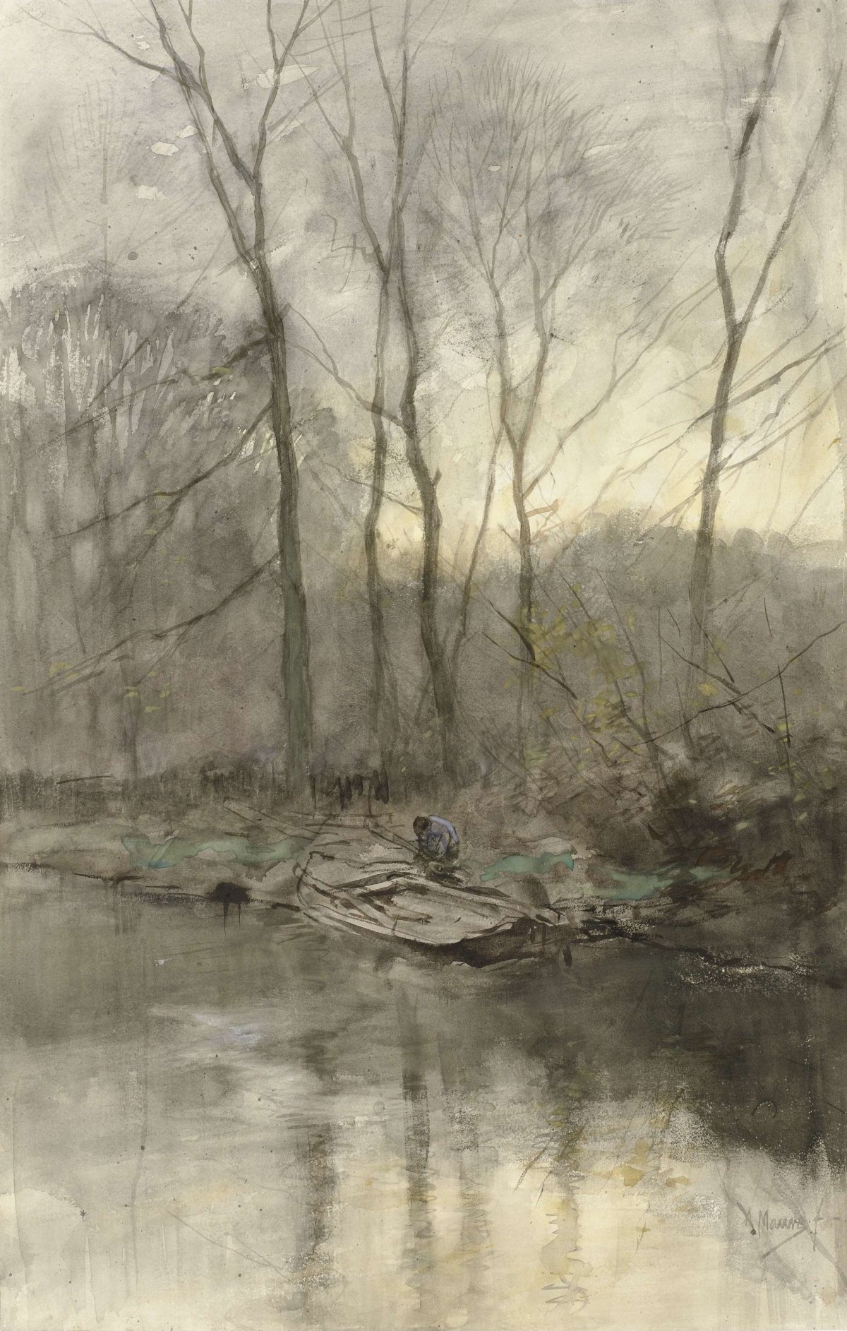 Waterfront forest edge, Anton Mauve, 1848 - 1888