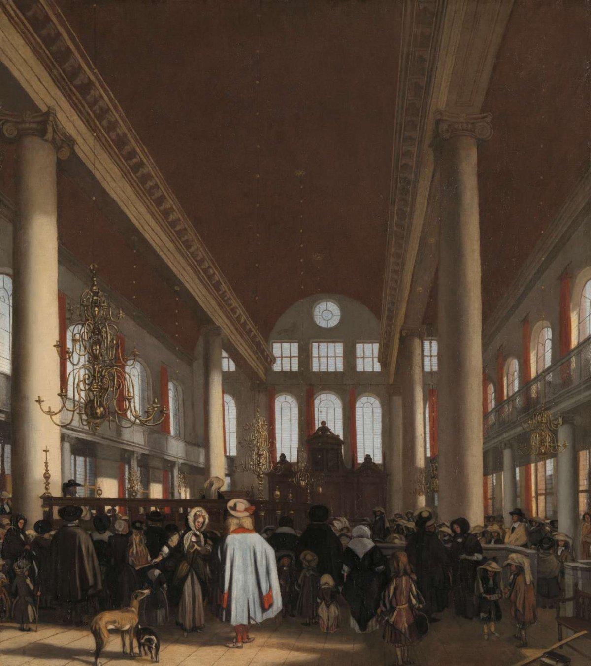 Interior of the Portuguese Synagogue in Amsterdam, Emanuel de Witte, 1680