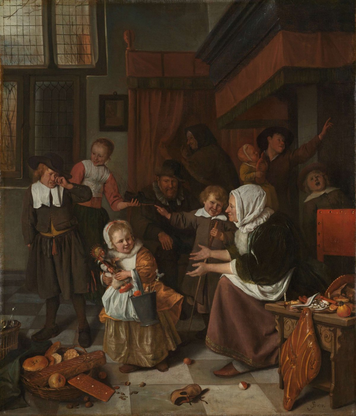 The Feast of St Nicholas, Jan Havicksz. Steen, 1665 - 1668