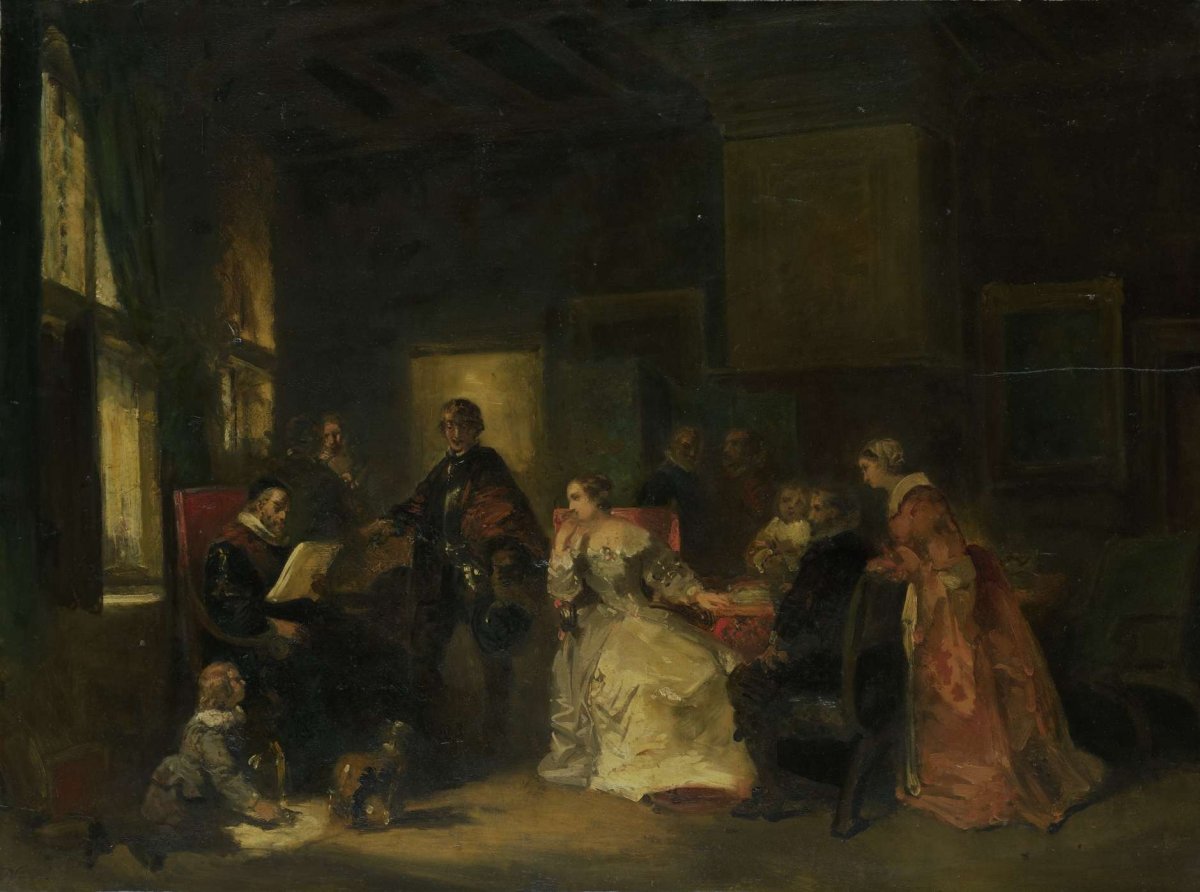Historical Scene with William the Silent?, Nicolaas Pieneman, 1830 - 1860