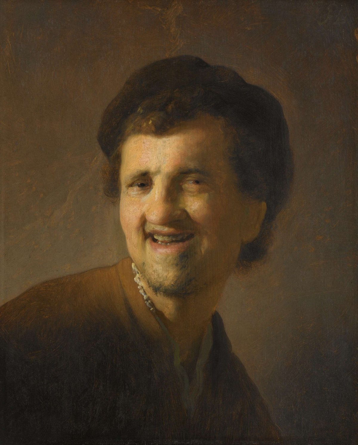 Laughing Young Man, Rembrandt van Rijn, c. 1629 - c. 1630