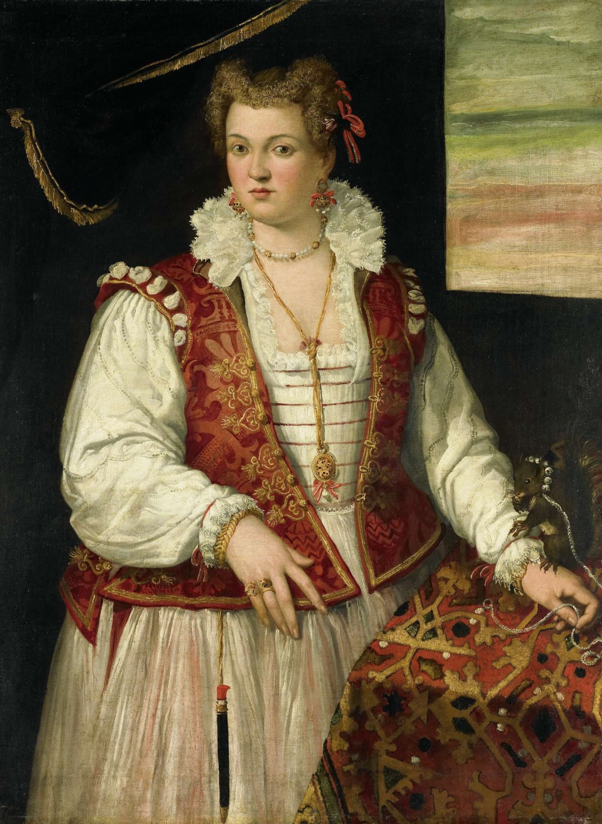 Portrait of a Woman with a Squirrel, Francesco Montemezzano, 1565 - 1575