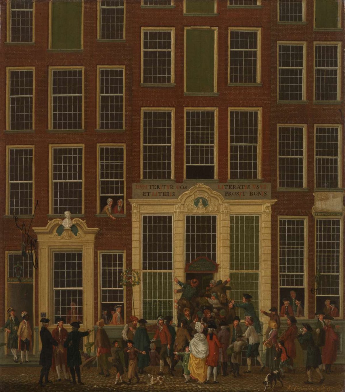 The Bookshop and Lottery Agency of Jan de Groot in the Kalverstraat in Amsterdam, Isaac Ouwater, 1779