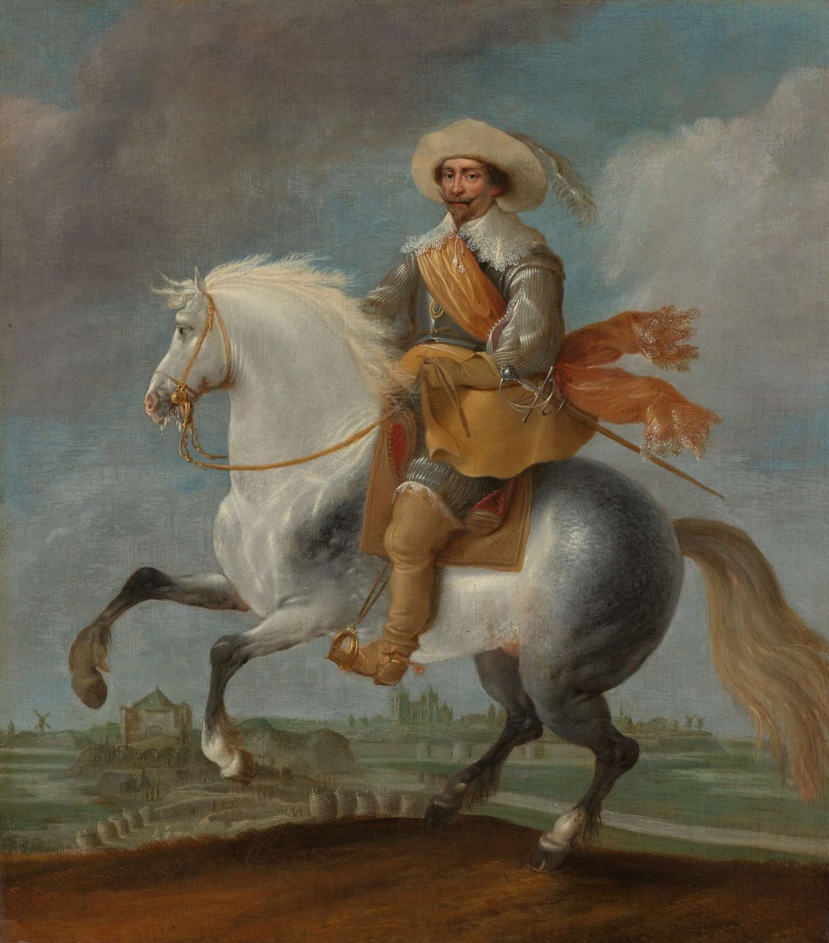 Prince Frederik Hendrik on Horseback outside the Fortifications of 's-Hertogenbosch, 1629, Pauwels van Hillegaert, c. 1632 - c. 1635