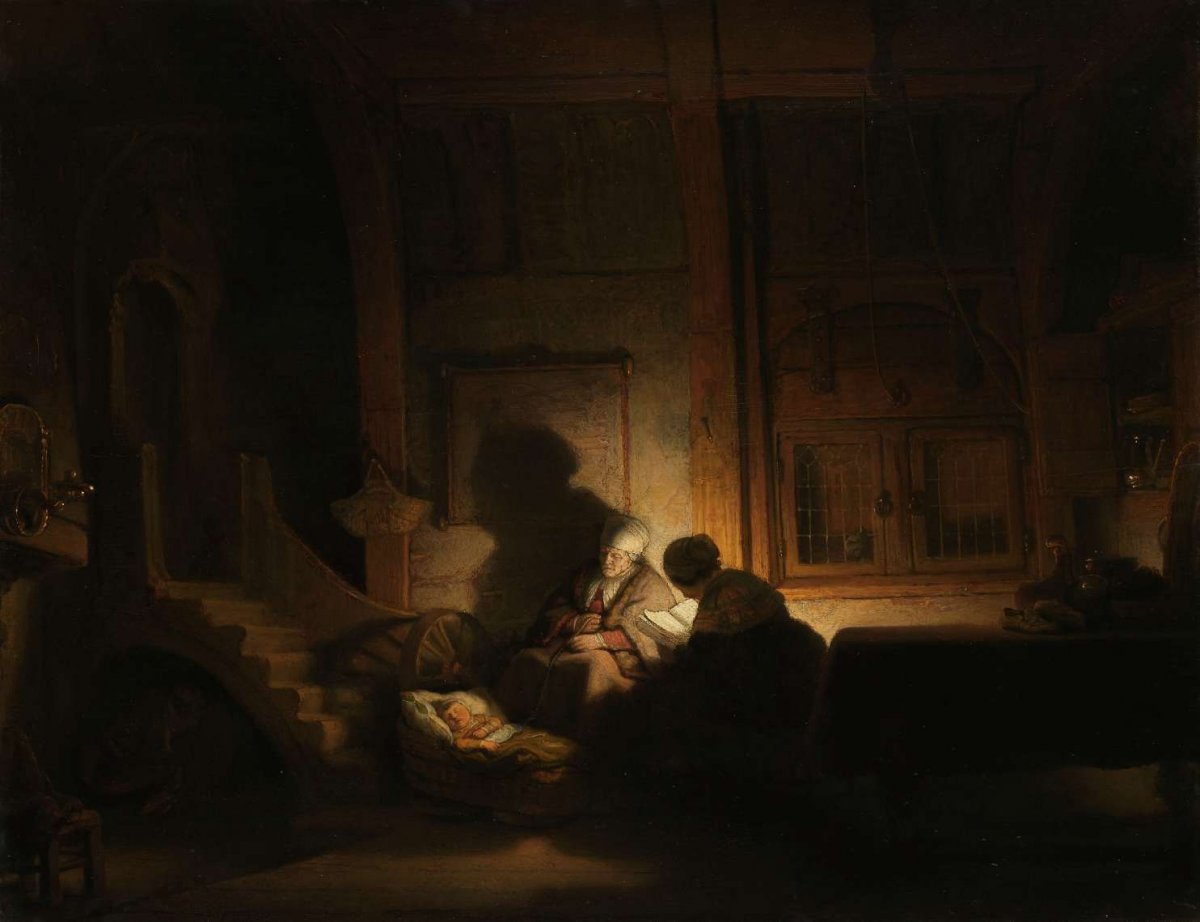 The Holy Family at Night, Rembrandt van Rijn, c. 1642 - c. 1648
