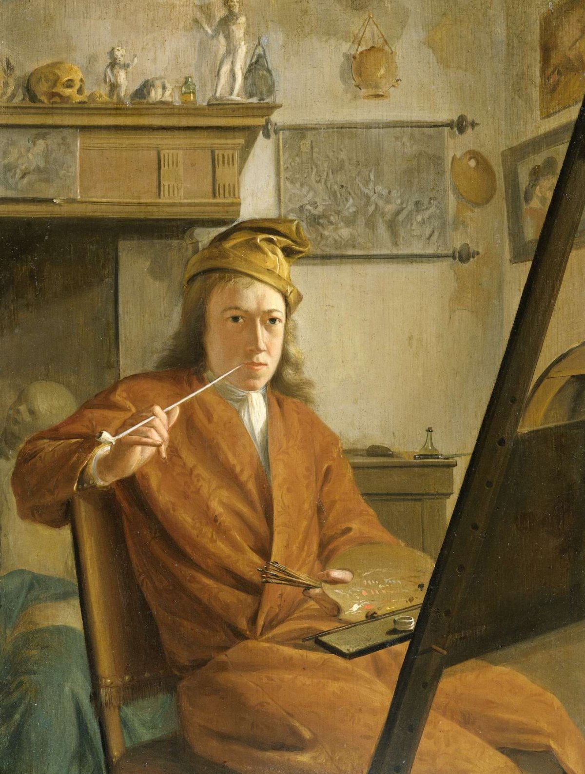 Portrait of a Painter, perhaps the Artist Himself, Aert Schouman, 1730