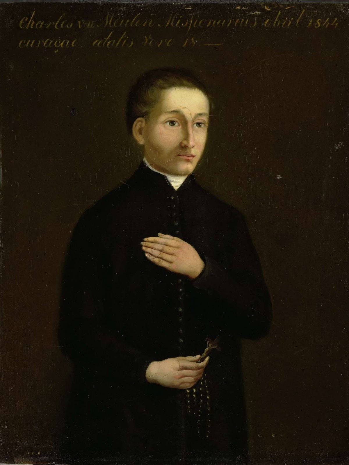 Portrait of Charles van der Meulen, Missionary to Curaçao, anonymous, 1844 - 1849