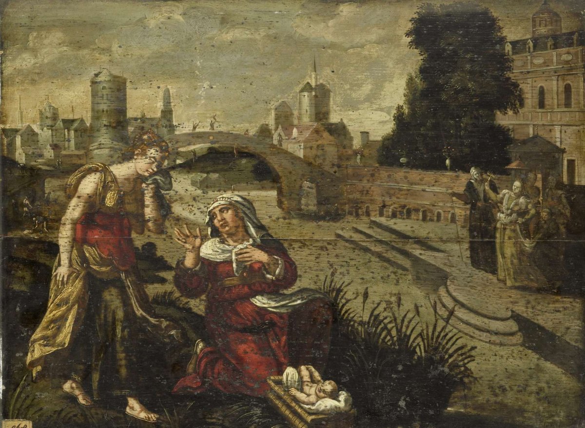 Moses in the rush basket, anonymous, 1500 - 1599