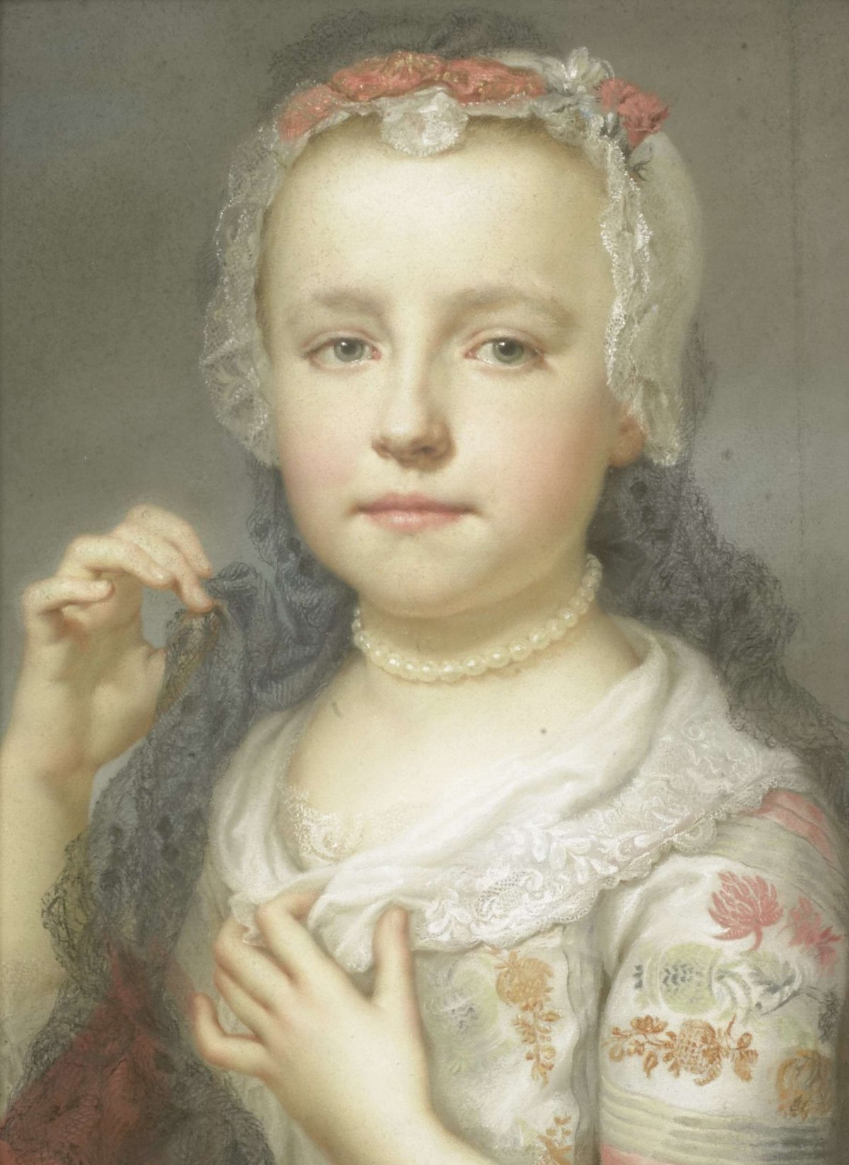 Portrait of a young girl, probably Julie Carlotta Mengs, sister of the artist, Anton Raphael Mengs, 1742 - 1744