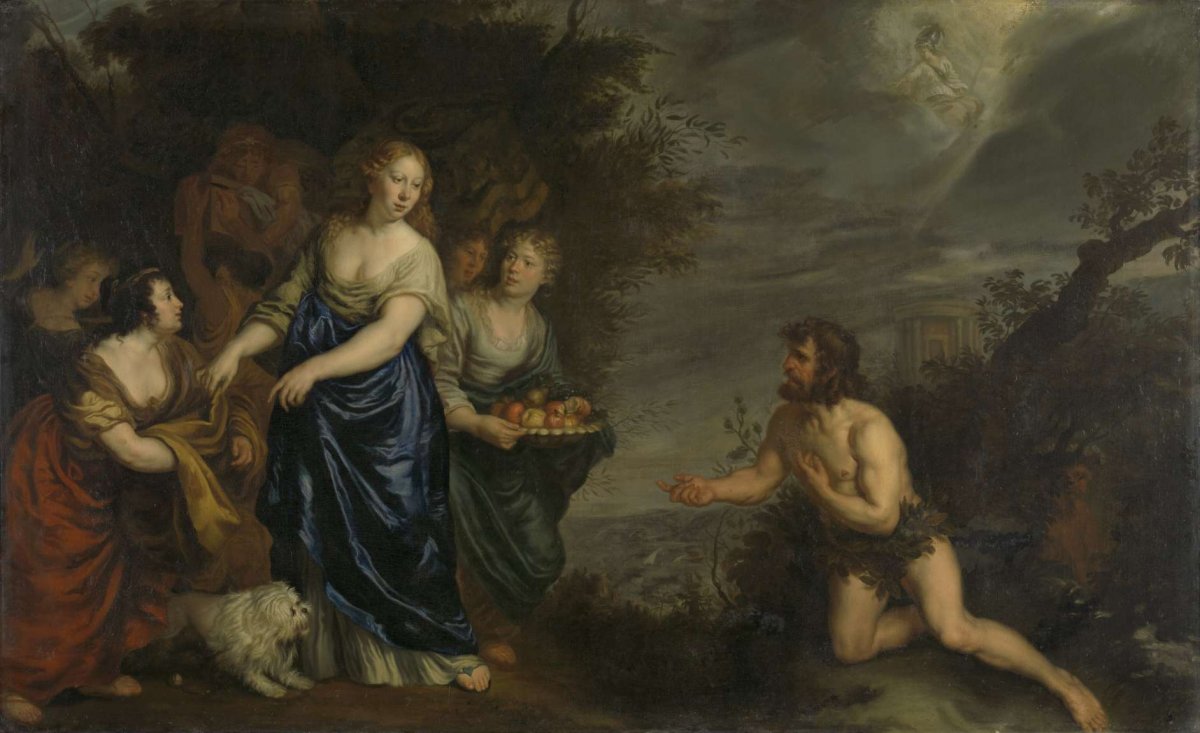 Odysseus and Nausicaa, Joachim von Sandrart (I), c. 1630 - c. 1688