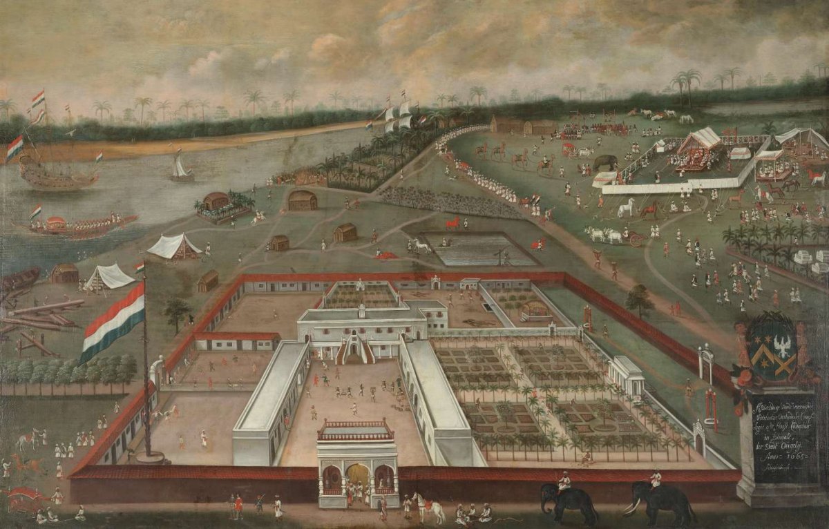 The Trading Post of the Dutch East India Company in Hooghly, Bengal, Hendrik van Schuylenburgh, 1665