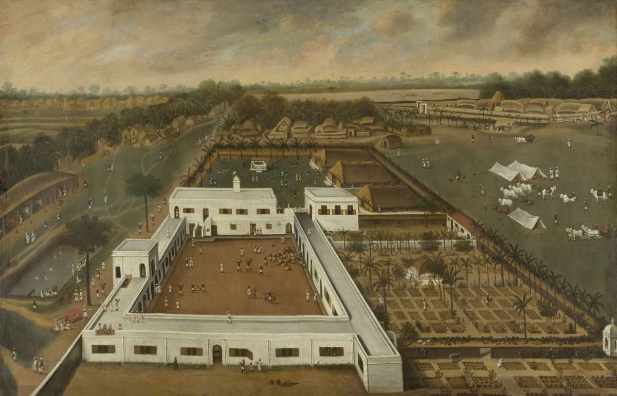 A Dutch Factory in Bengal, probably Cossimbazar, Hendrik van Schuylenburgh, c. 1665
