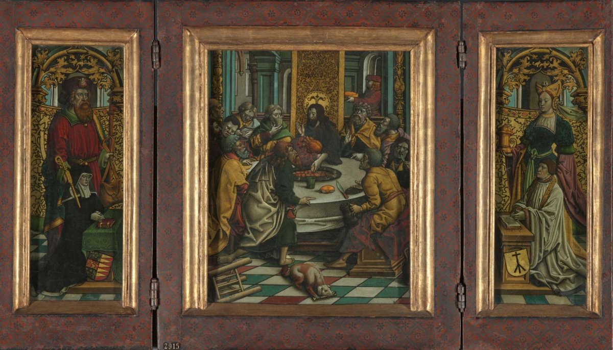 Triptych with the Last Supper and Donors, Jacob Cornelisz van Oostsanen, c. 1525 - c. 1530