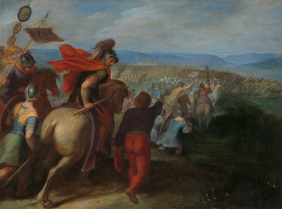The Romans nearly Overpower the Army of Julius Civilis through the Treachery of a Batavian, Otto van Veen, 1600 - 1613