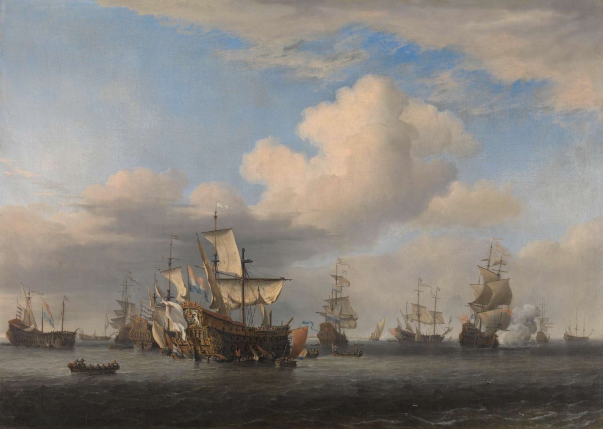 Captured English Ships after the Four Days’ Battle, Willem van de Velde (II), c. 1666