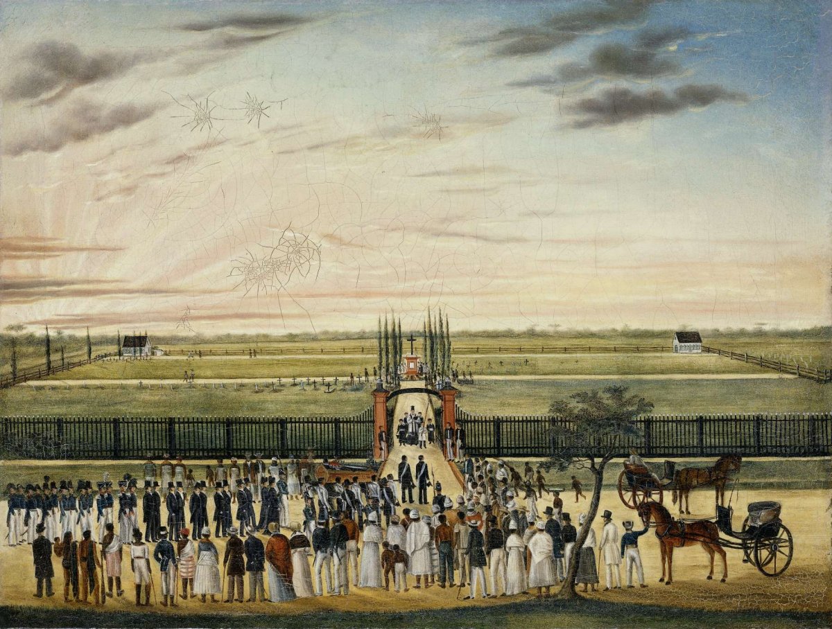 The Burial of Father Joannes Vitus Janssen (1803-43) at Paramaribo, anonymous, 1843 - 1845
