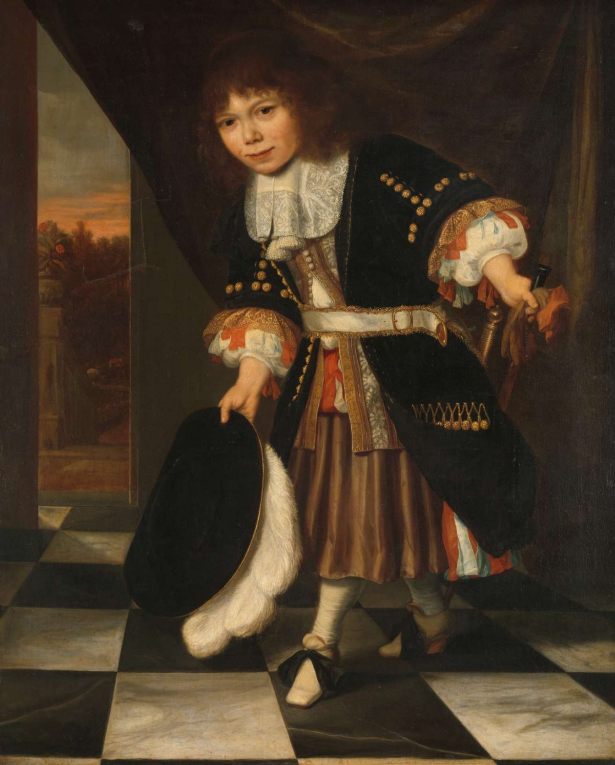 Portrait of a Boy, called The Young Son of Admiral van Nes (The Admiral's Son), François Verwilt, 1669