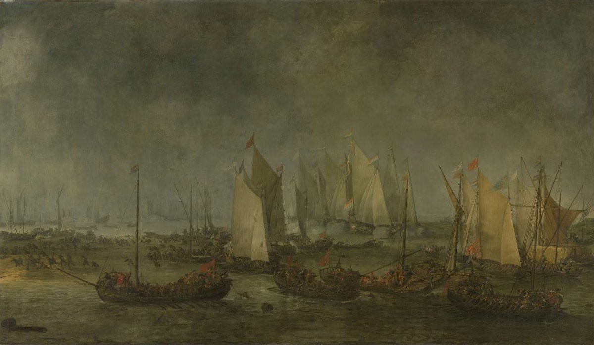The Battle of the Slaak between the Dutch and Spanish Fleets on the Night of 12-13 September, Simon de Vlieger, 1633