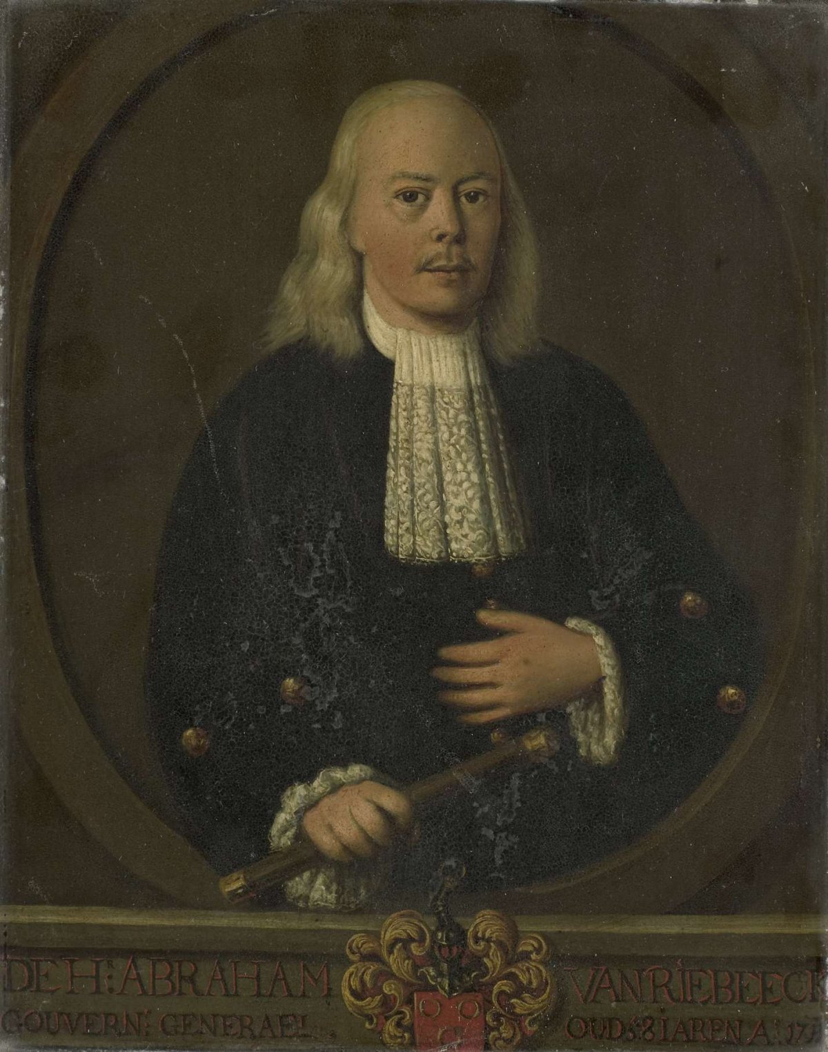 Portrait of Abraham van Riebeeck, Governor-General of the Dutch East Indies, anonymous, 1750 - 1800