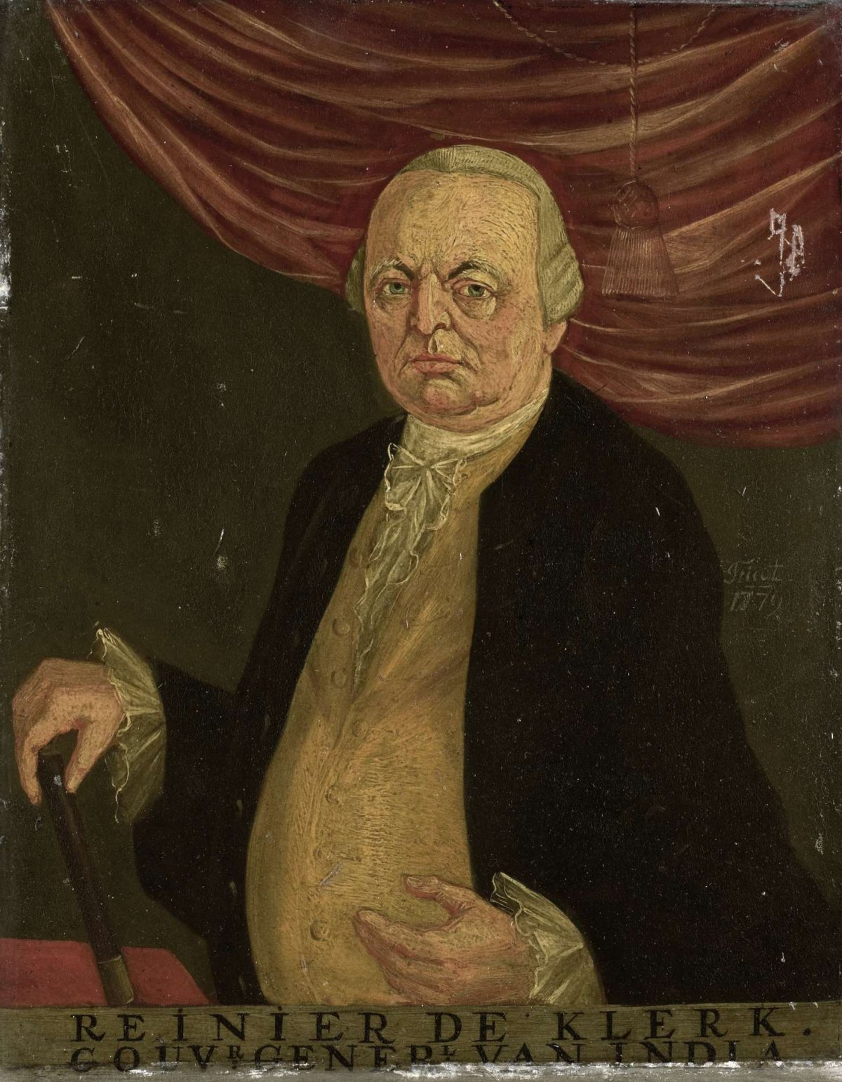 Portrait of Reinier de Klerk, Governor-General of the Dutch East India Company, Franciscus Josephus Fricot, 1779