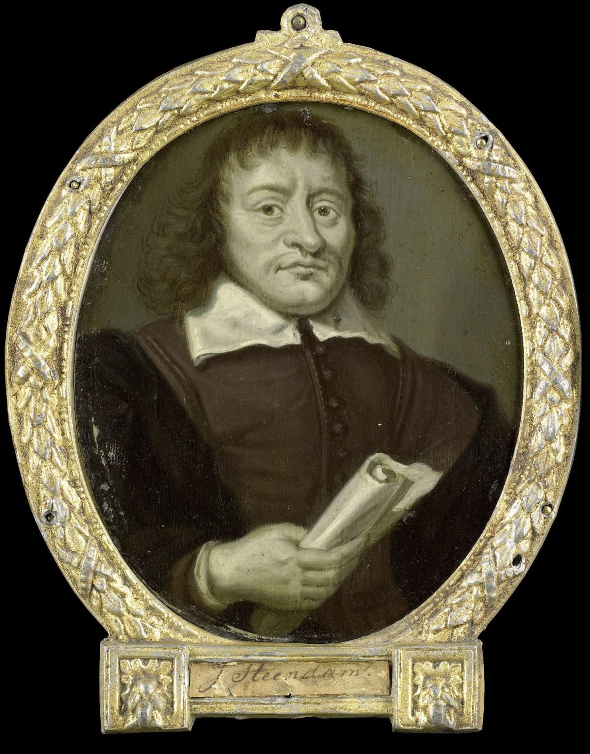 Portrait of Hendrik Bruno, Poet and Co-Rector of the Latin School in Hoorn, Arnoud van Halen, 1700 - 1732