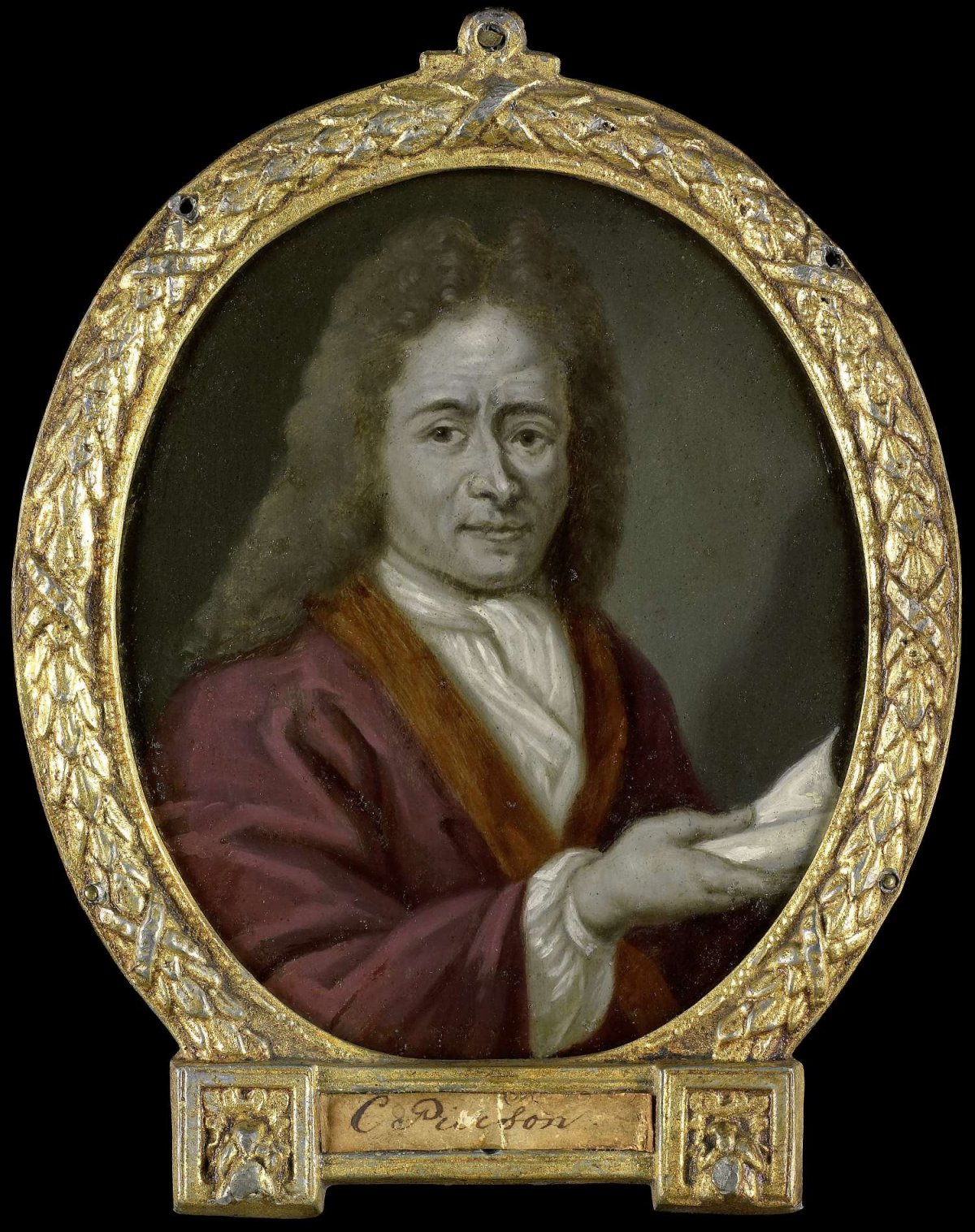 Portrait of Christoffel Pierson, Poet in Gouda, Arnoud van Halen, 1700 - 1732