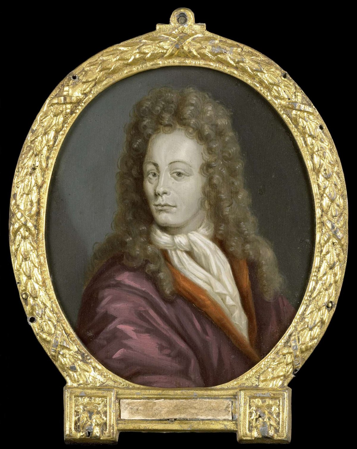 Portrait of Tobias Gutberleth, Man of Letters in Leeuwarden, Arnoud van Halen, 1700 - 1732