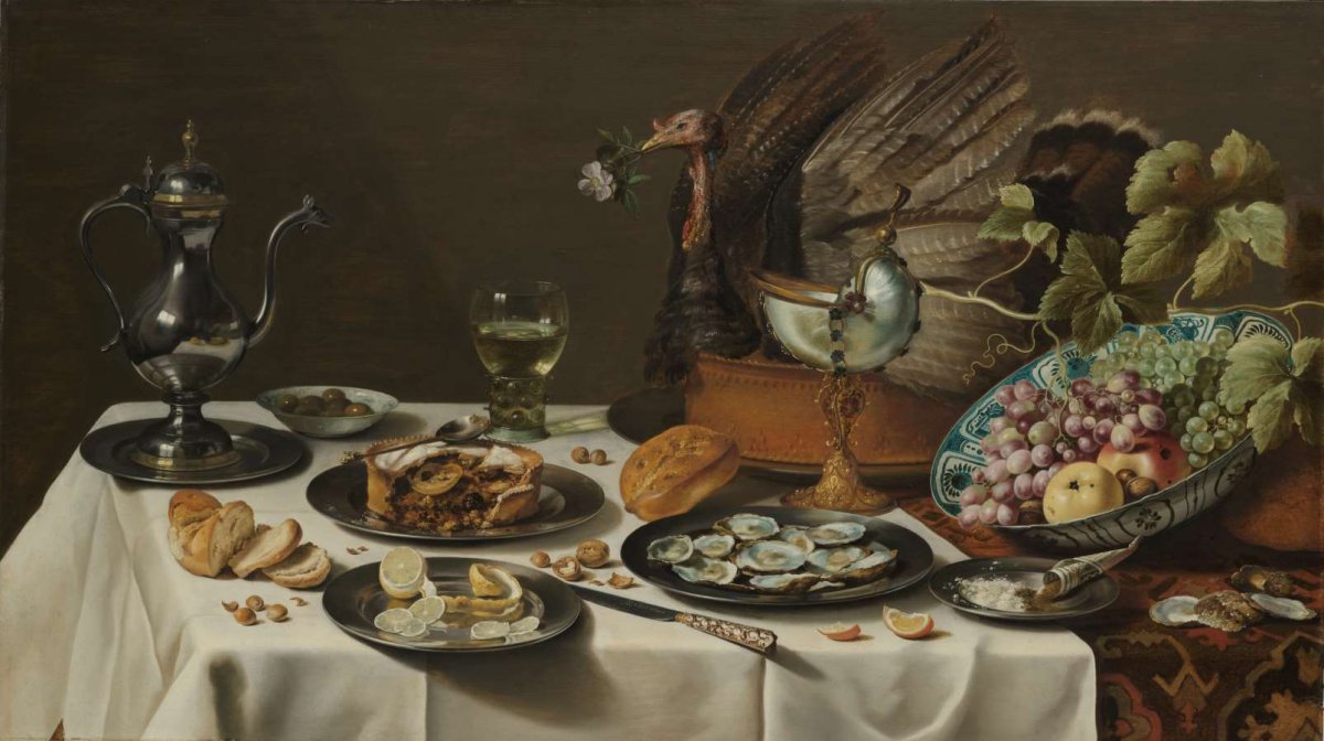 Still Life with a Turkey Pie, Pieter Claesz, 1627
