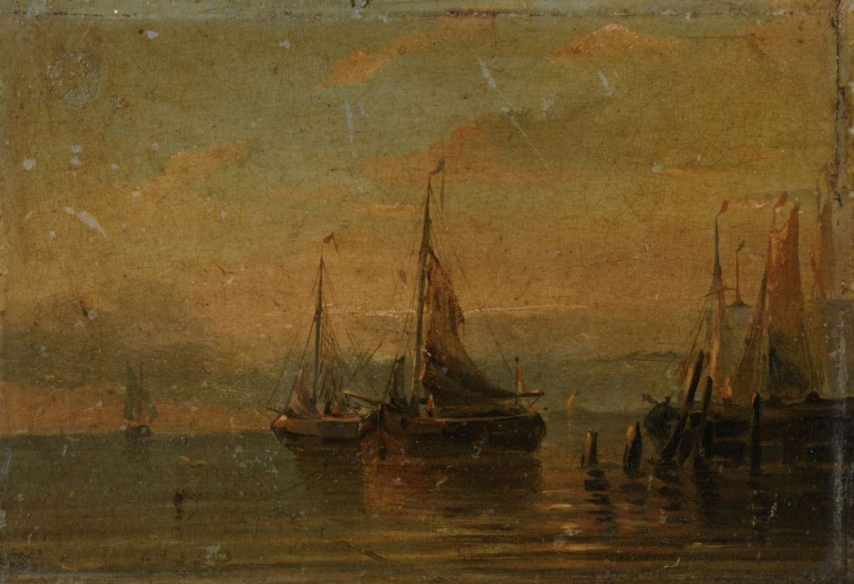 Havengezicht, anonymous, 1825 - 1874