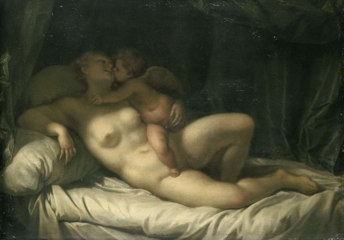 Amor Kissing Venus, Adriaen van der Werff, 1700 - 1725