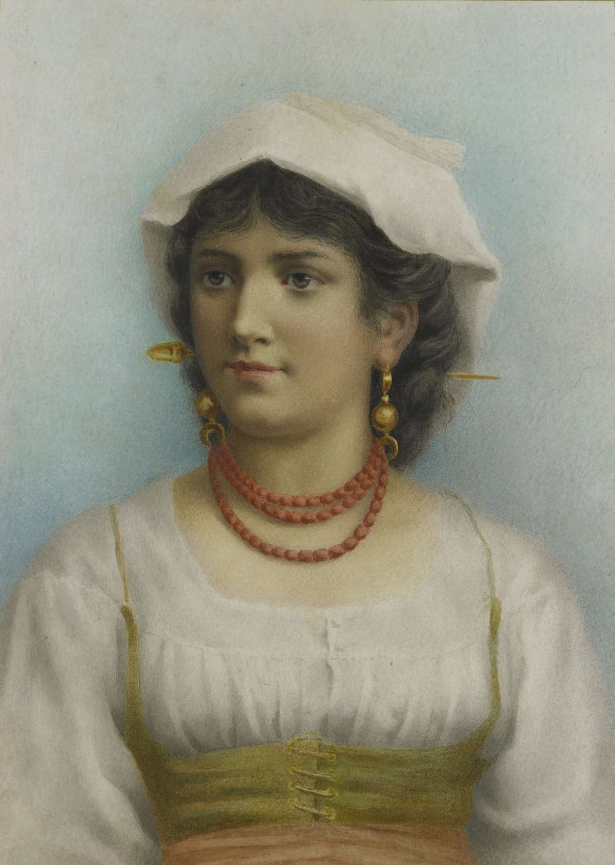 Young woman in costume, anonymous, 1825 - 1874