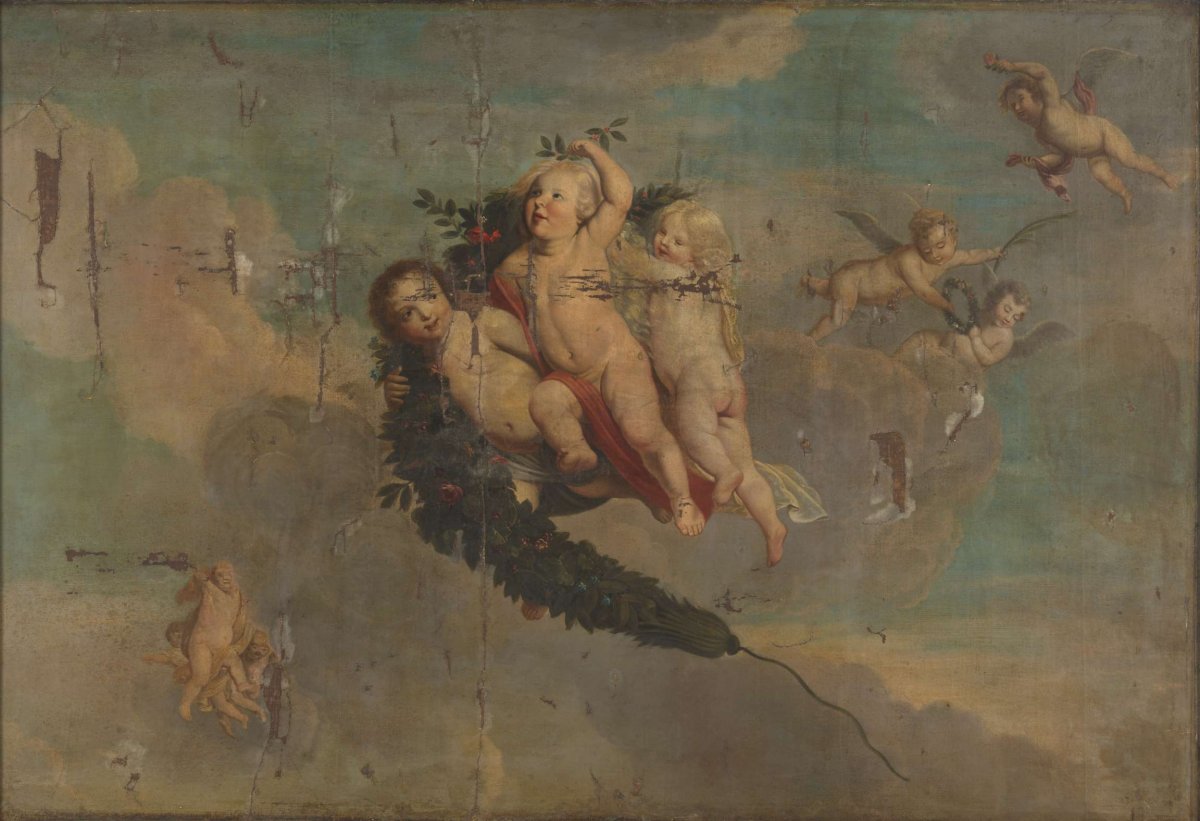 Putti with a Festoon, anonymous, c. 1650