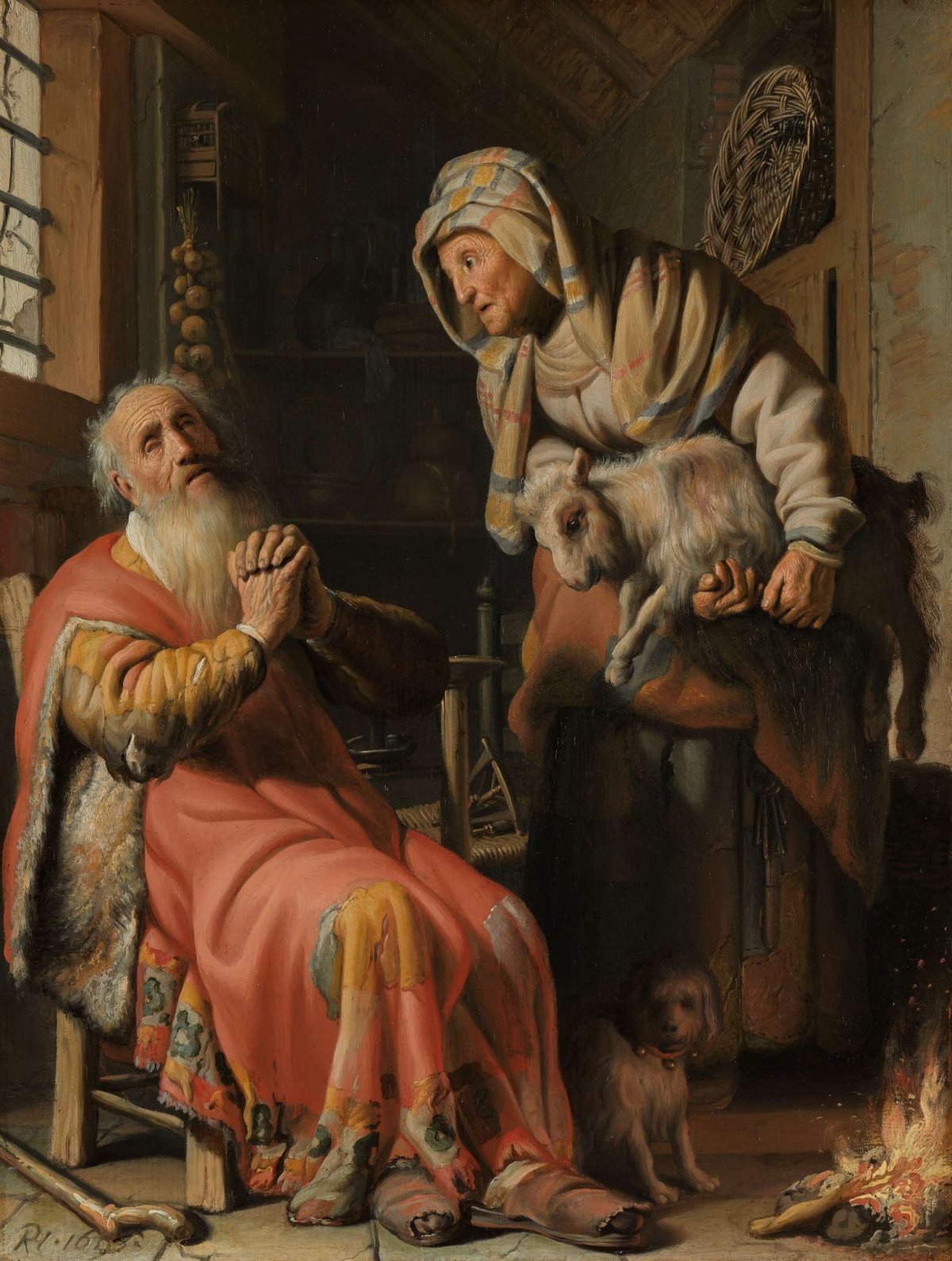 Tobit and Anna with the Kid, Rembrandt van Rijn, 1626