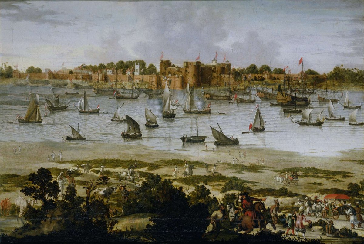 View of the Harbor of Sūrat (Gujarāt), anonymous, c. 1670
